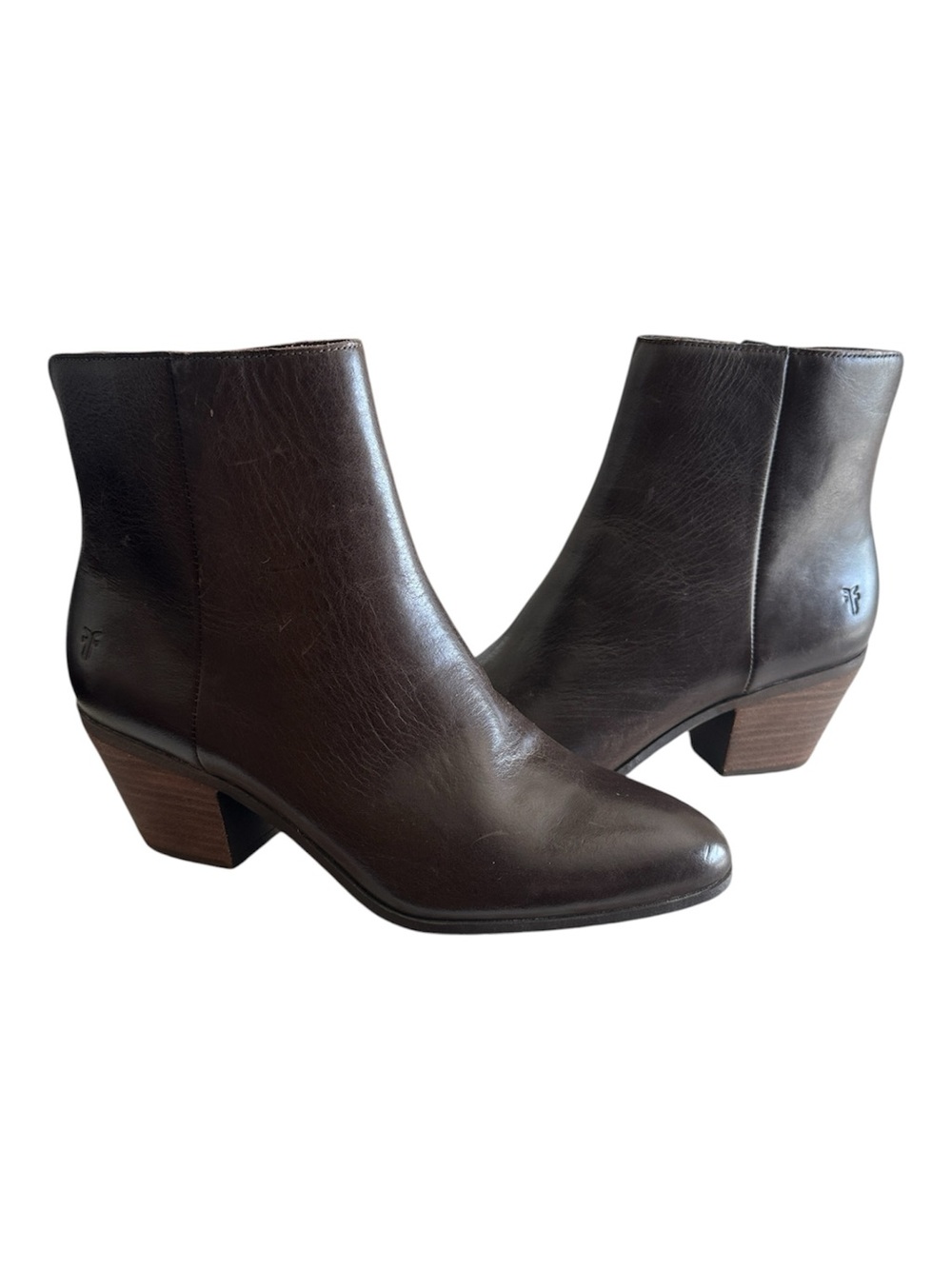 Frye Megan Chocolate Brown Leather Heeled Ankle Boot Women’s Size 8 FR41577
